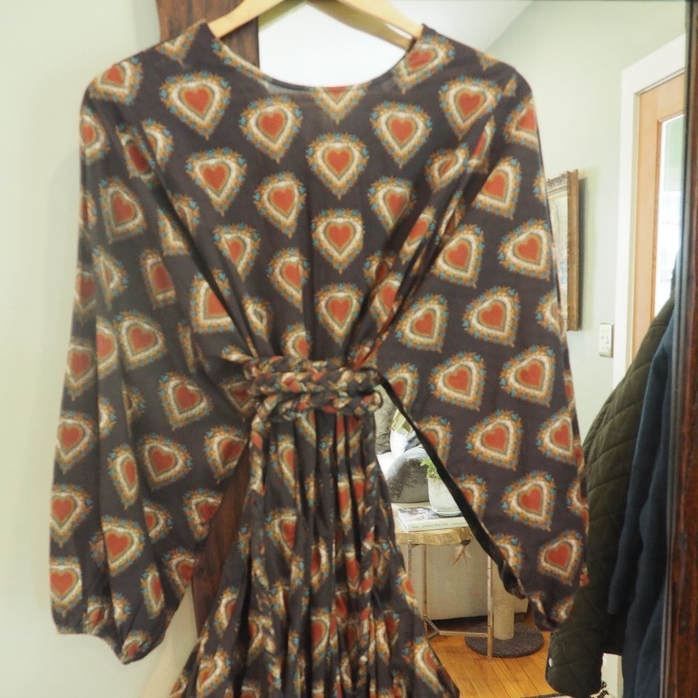 Rhode Ella Dress in Ebony Heart Size SM